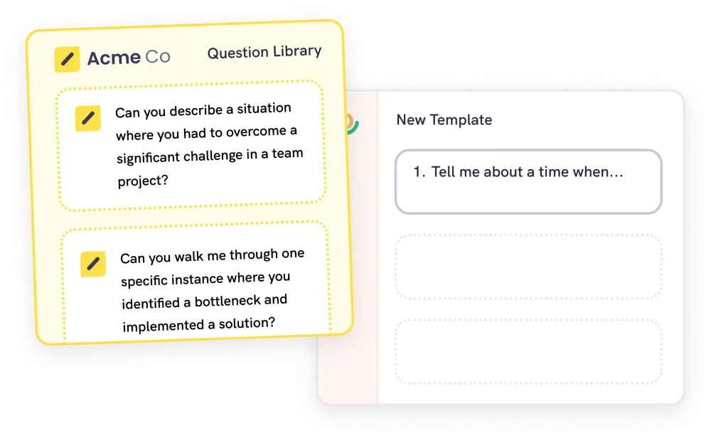 Template builder at setup, where admins lock questions to prevent skipping