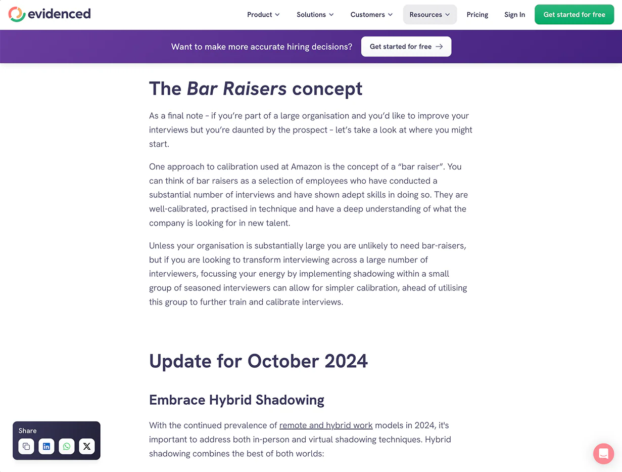 Evidenced marketing site — blog / content hub