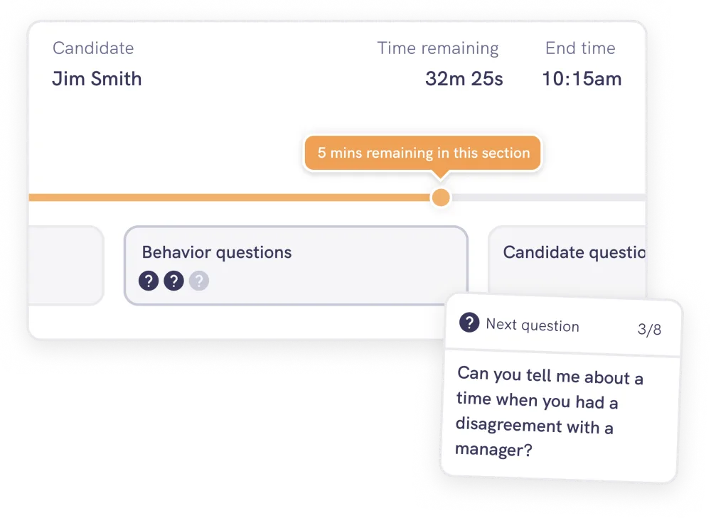 The quiet live interview interface with no real-time AI output competing with the conversation